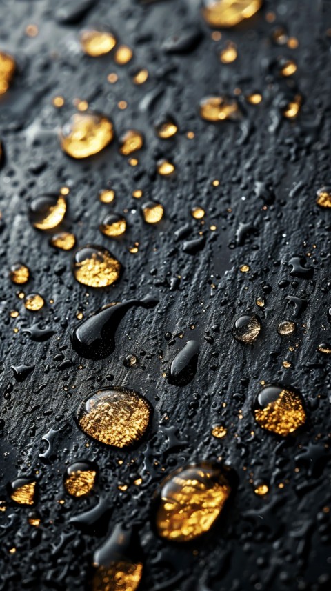 Black background with gold raindrops aesthetic (20)
