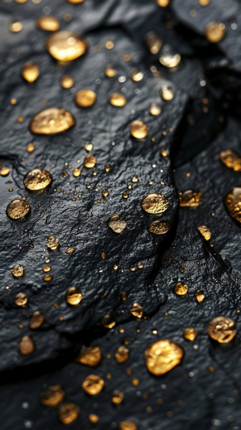 Black background with gold raindrops aesthetic (15)