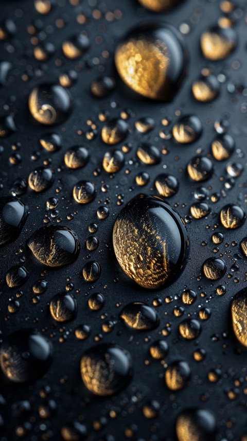 Black background with gold raindrops aesthetic (23)