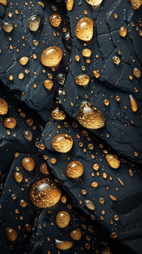 Black background with gold raindrops aesthetic (32)