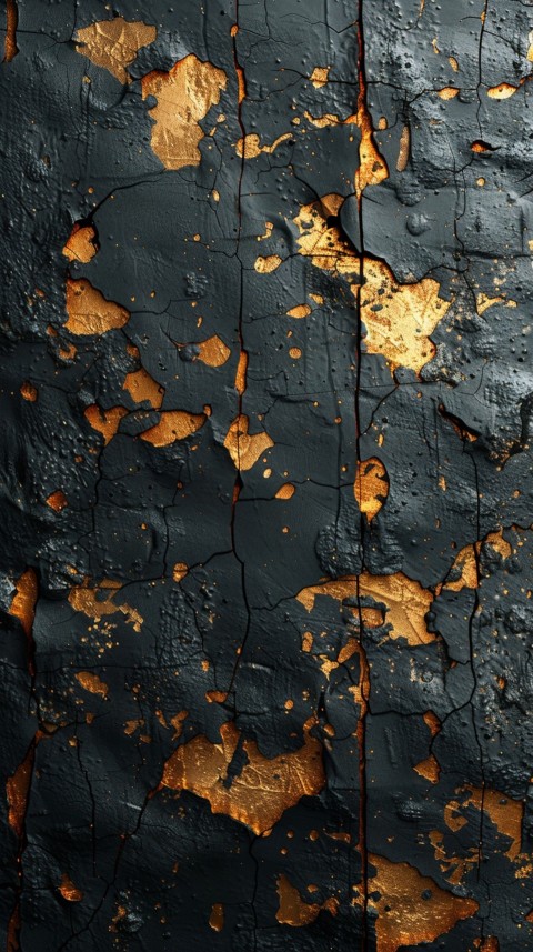 Black wood texture with gold splashes, grunge style aesthetic (34)