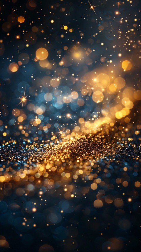 Golden Glitter And Sparkles On Black Background (44)