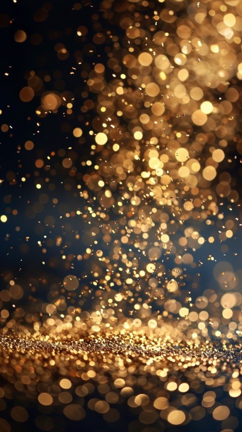 Golden Glitter And Sparkles On Black Background (22)