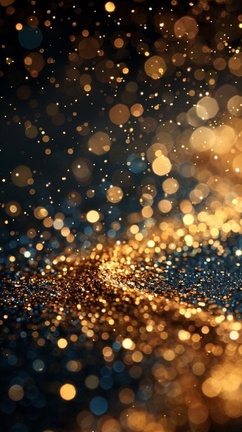 Golden Glitter And Sparkles On Black Background (29)