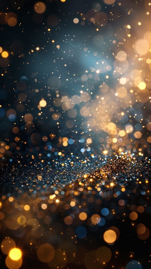 Golden Glitter And Sparkles On Black Background (31)