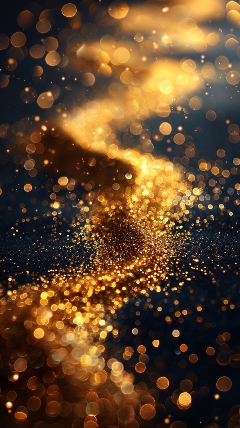 Golden Glitter And Sparkles On Black Background (35)