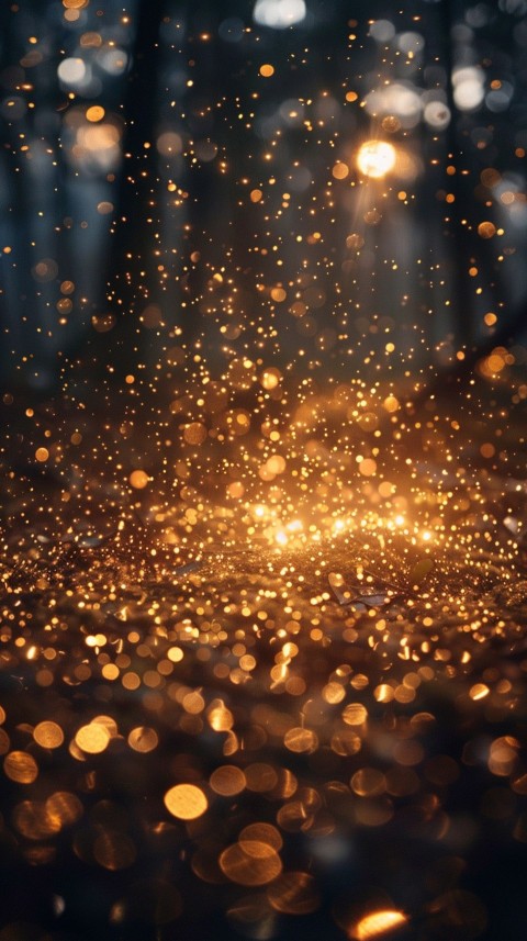 Golden Glitter And Sparkles On Black Background (8)