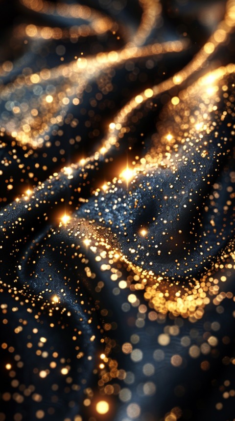 Golden Glitter And Sparkles On Black Background (90)