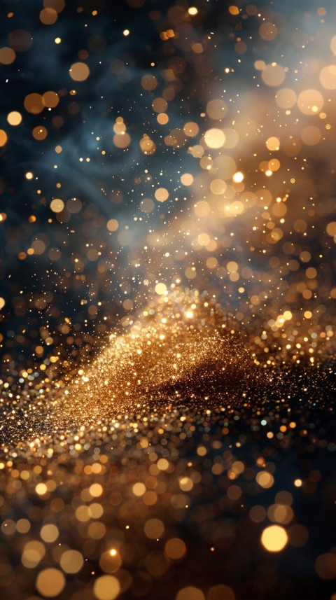Golden Glitter And Sparkles On Black Background (73)