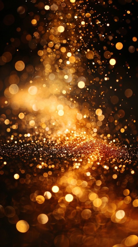 Golden Glitter And Sparkles On Black Background (84)