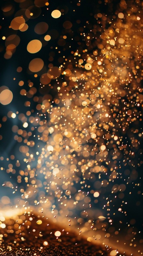 Golden Glitter And Sparkles On Black Background (85)