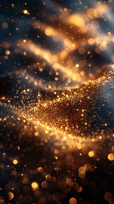 Golden Glitter And Sparkles On Black Background (56)