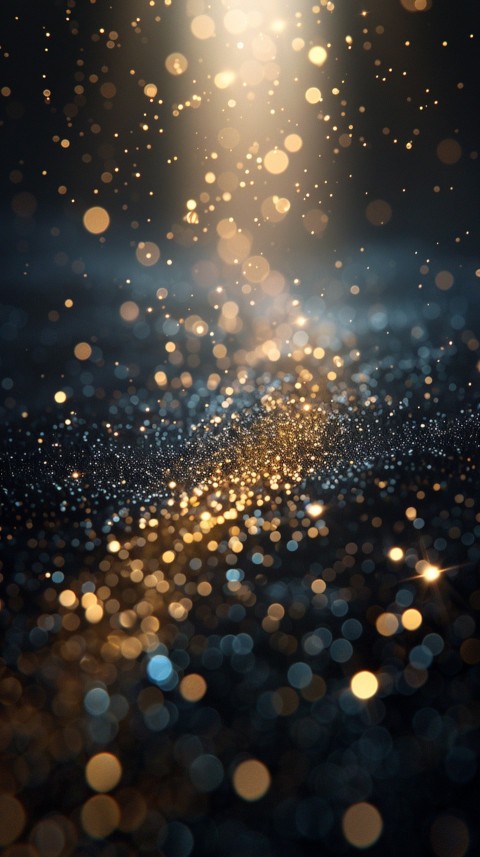 Golden Glitter And Sparkles On Black Background (96)