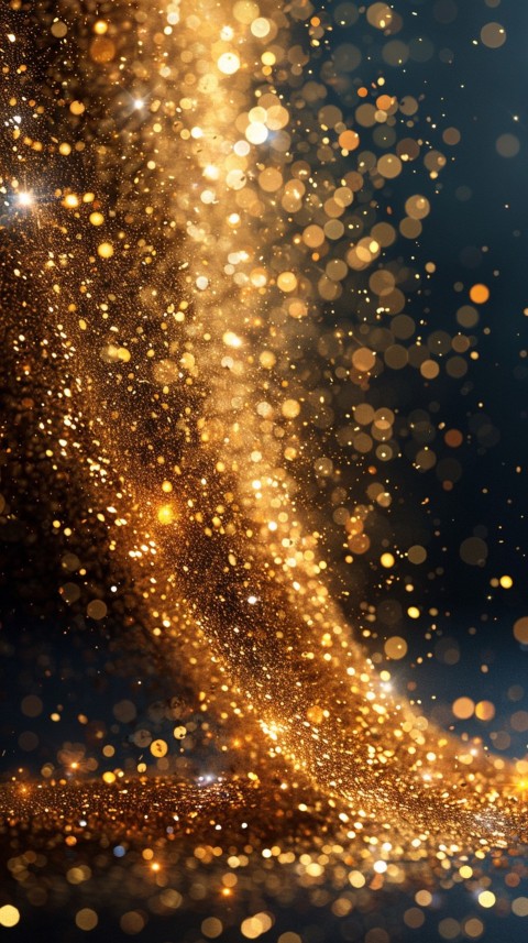 Golden Glitter And Sparkles On Black Background (75)