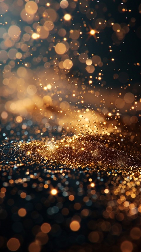 Golden Glitter And Sparkles On Black Background (79)