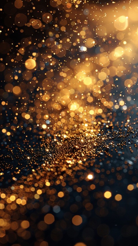 Golden Glitter And Sparkles On Black Background (67)