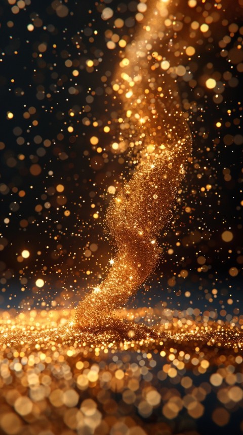 Golden Glitter And Sparkles On Black Background (63)