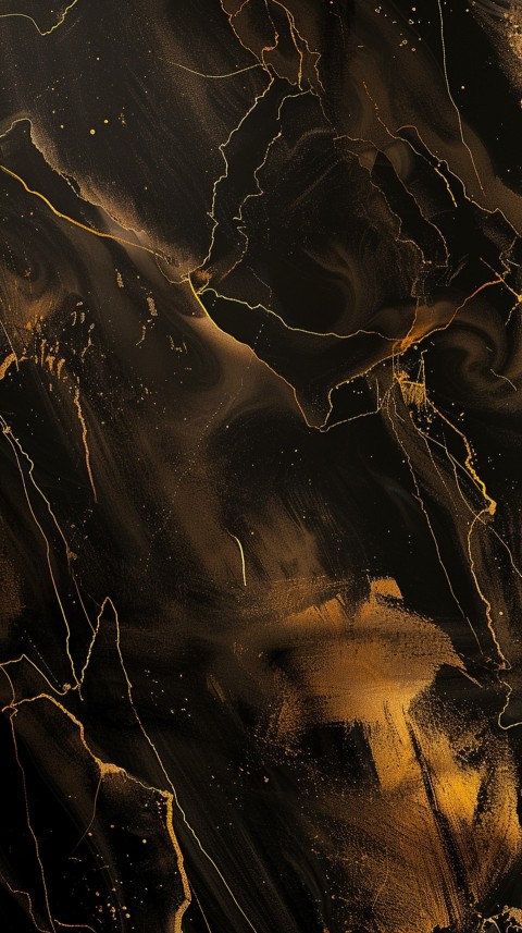 Marble texture, surrounded in the style of black and gold watercolor flowing lines, featuring an abstract design aesthetic (17)