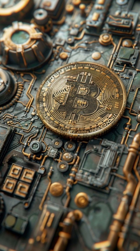 Bitcoin Cryptocurrency Gold Crypto Coin Creative Concept Aesthetic Symbol (26)