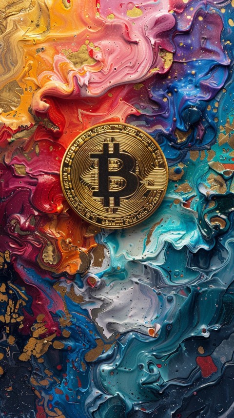 Bitcoin Cryptocurrency Gold Crypto Coin Creative Concept Aesthetic Symbol (42)