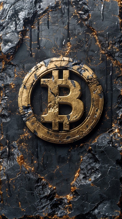 Bitcoin Cryptocurrency Gold Crypto Coin Creative Concept Aesthetic Symbol (75)