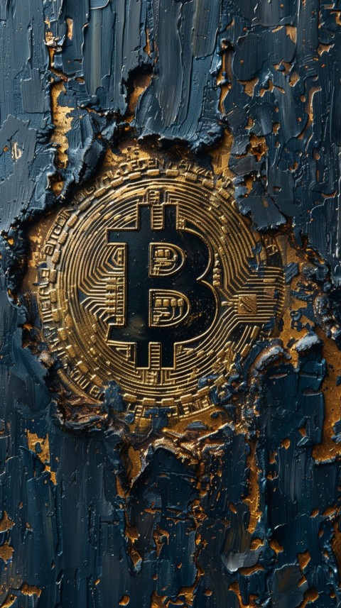 Bitcoin Cryptocurrency Gold Crypto Coin Creative Concept Aesthetic Symbol (76)