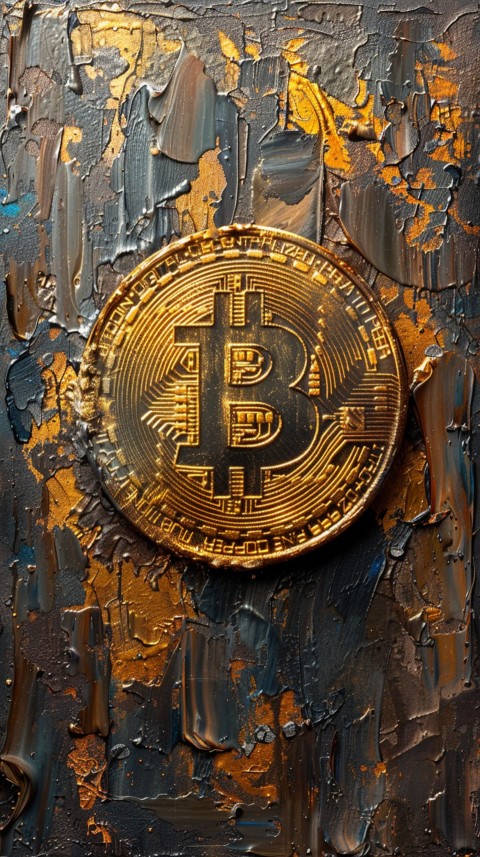 Bitcoin Cryptocurrency Gold Crypto Coin Creative Concept Aesthetic Symbol (80)