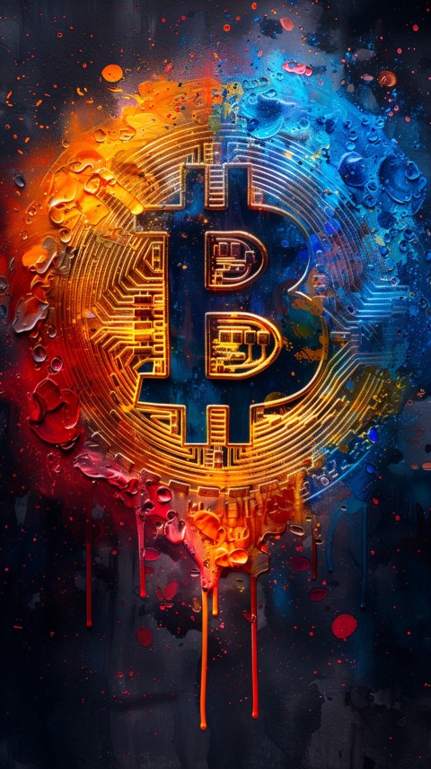 Bitcoin Cryptocurrency Gold Crypto Coin Creative Concept Aesthetic Symbol (79)
