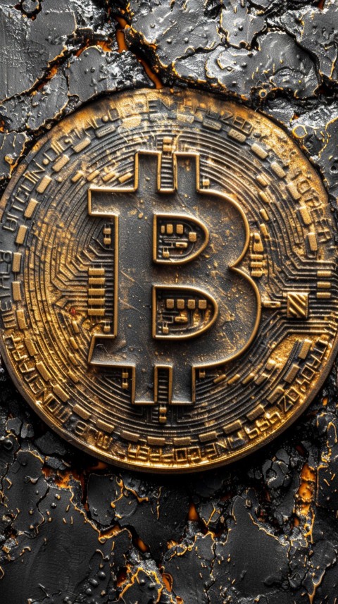 Bitcoin Cryptocurrency Gold Crypto Coin Creative Concept Aesthetic Symbol (57)