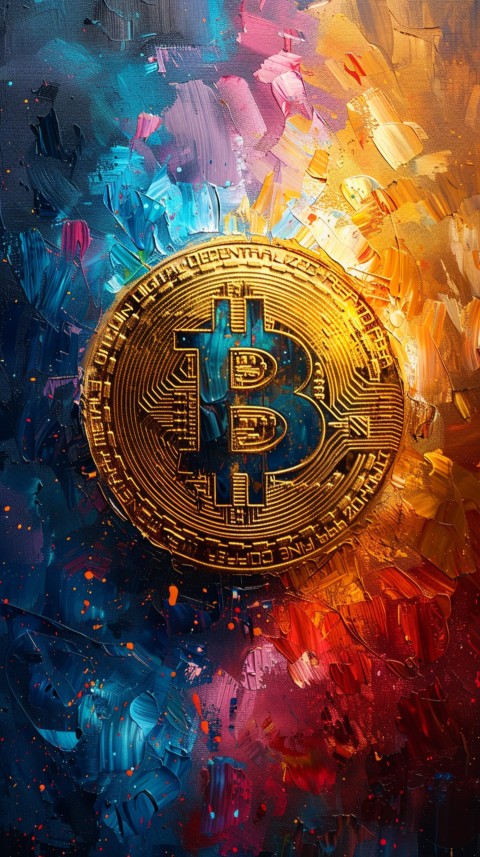 Bitcoin Cryptocurrency Gold Crypto Coin Creative Concept Aesthetic Symbol (84)
