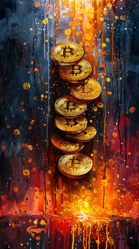 Bitcoin Cryptocurrency Gold Crypto Coin Creative Concept Aesthetic Symbol (64)