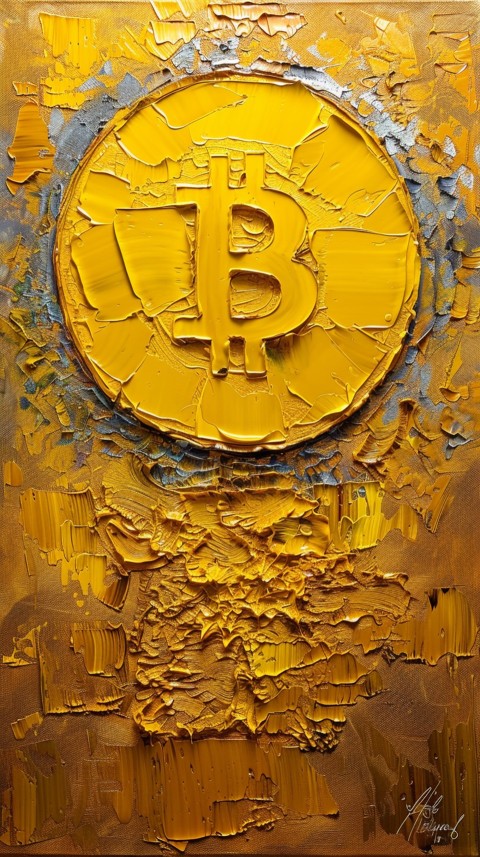 Bitcoin Cryptocurrency Gold Crypto Coin Creative Concept Aesthetic Symbol (73)