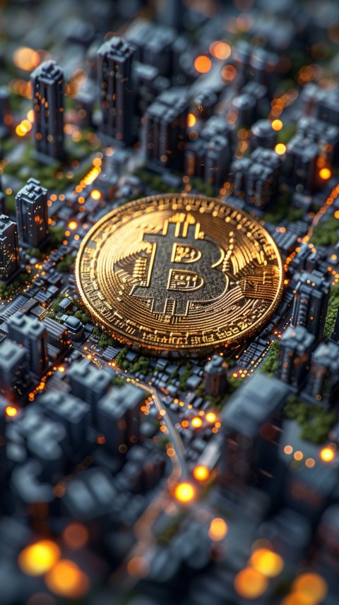Bitcoin Cryptocurrency Gold Crypto Coin Creative Concept Aesthetic Symbol (11)