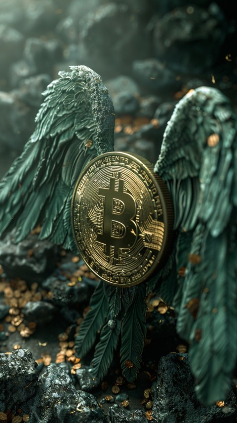 Bitcoin Cryptocurrency Gold Crypto Coin Creative Concept Aesthetic Symbol (139)