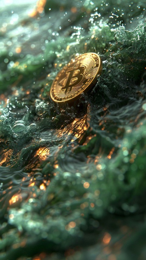 Bitcoin Cryptocurrency Gold Crypto Coin Creative Concept Aesthetic Symbol (133)