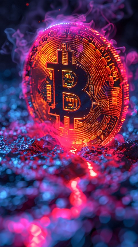 Bitcoin Cryptocurrency Gold Crypto Coin Creative Concept Aesthetic Symbol (116)