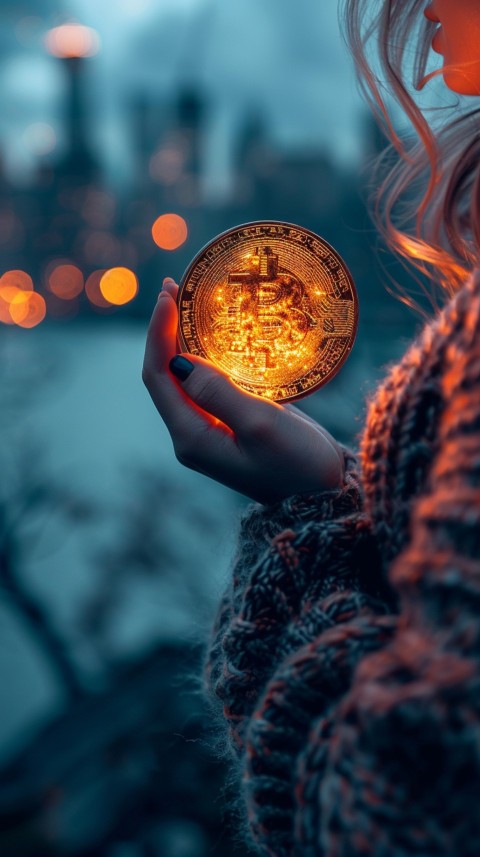Bitcoin Cryptocurrency Gold Crypto Coin Creative Concept Aesthetic Symbol (175)