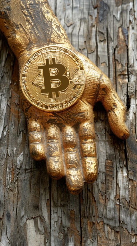 Bitcoin Cryptocurrency Gold Crypto Coin Creative Concept Aesthetic Symbol (184)