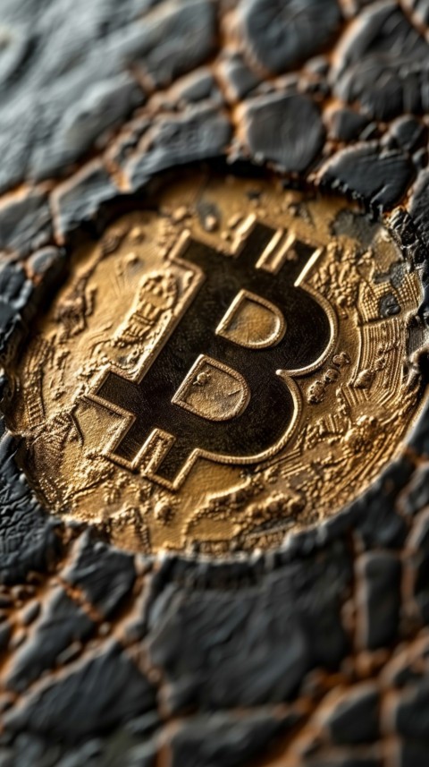 Bitcoin Cryptocurrency Gold Crypto Coin Creative Concept Aesthetic Symbol (227)