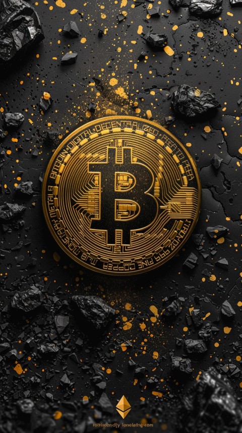 Bitcoin Cryptocurrency Gold Crypto Coin Creative Concept Aesthetic Symbol (233)