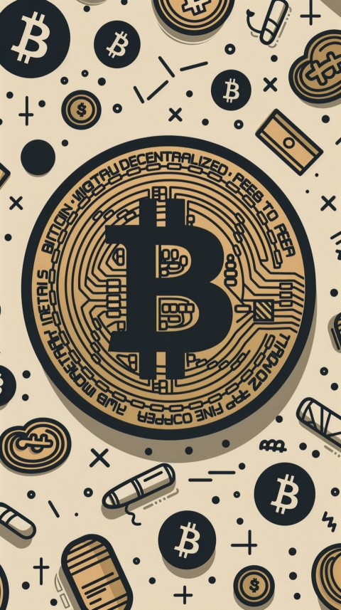 Bitcoin Cryptocurrency Gold Crypto Coin Creative Concept Aesthetic Symbol (244)
