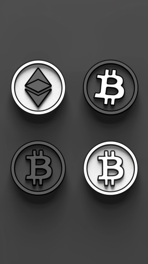 Bitcoin Cryptocurrency Gold Crypto Coin Creative Concept Aesthetic Symbol (280)