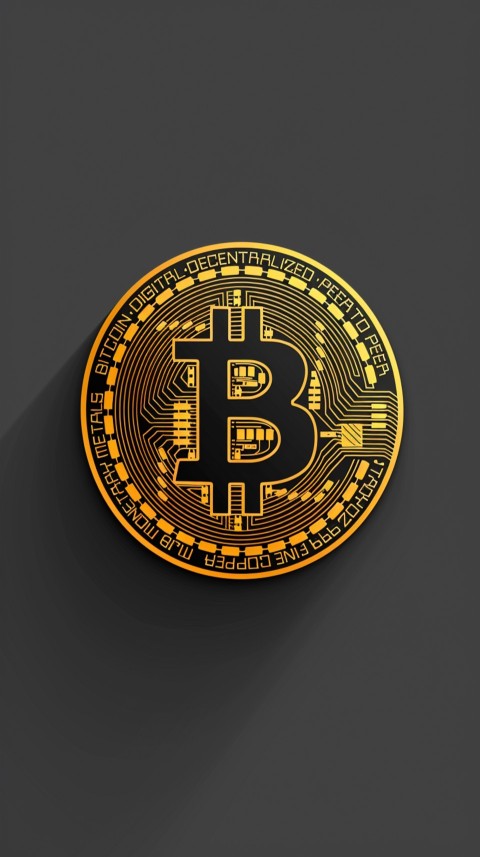 Bitcoin Cryptocurrency Gold Crypto Coin Creative Concept Aesthetic Symbol (267)