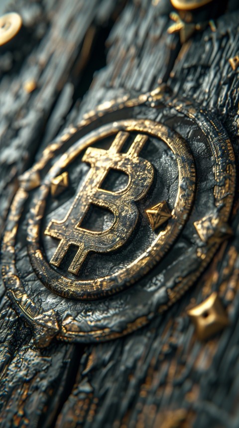 Bitcoin Cryptocurrency Gold Crypto Coin Creative Concept Aesthetic Symbol (297)