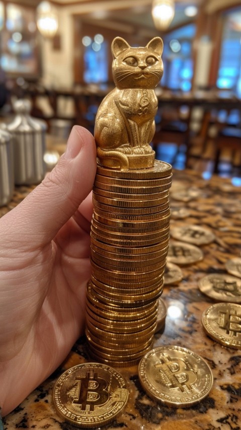 Bitcoin Cryptocurrency Gold Crypto Coin Creative Concept Aesthetic Symbol (289)