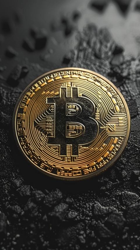 Bitcoin Cryptocurrency Gold Crypto Coin Creative Concept Aesthetic Symbol (258)