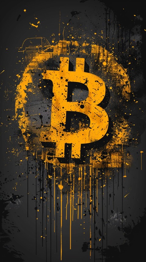 Bitcoin Cryptocurrency Gold Crypto Coin Creative Concept Aesthetic Symbol (262)