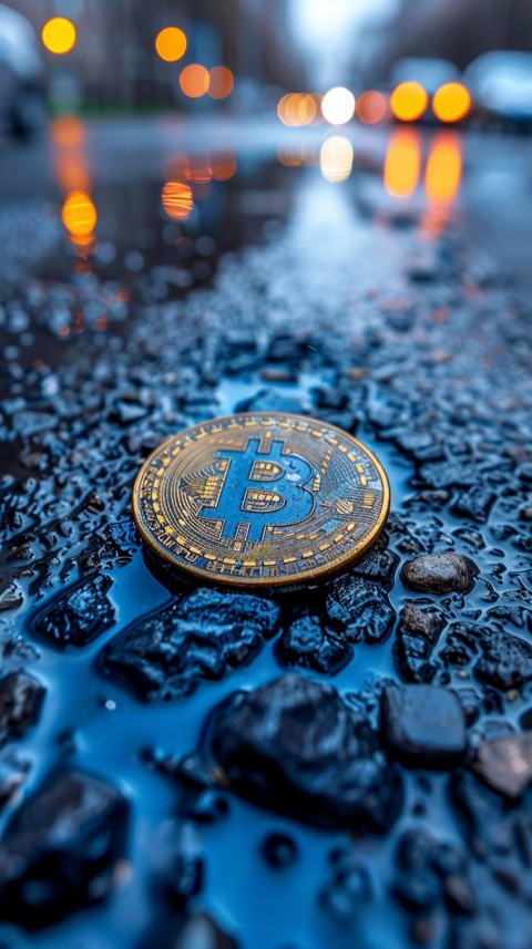 Bitcoin Cryptocurrency Gold Crypto Coin Creative Concept Aesthetic Symbol (342)