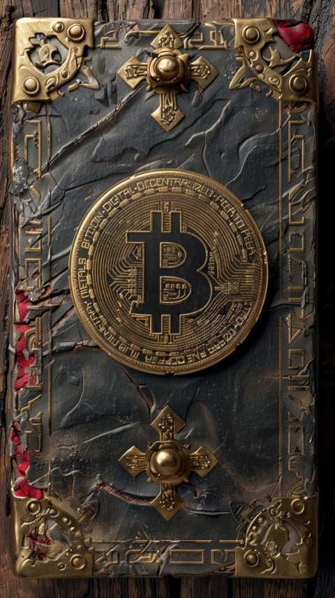 Bitcoin Cryptocurrency Gold Crypto Coin Creative Concept Aesthetic Symbol (340)