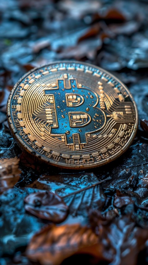 Bitcoin Cryptocurrency Gold Crypto Coin Creative Concept Aesthetic Symbol (392)